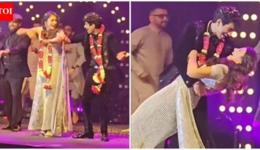 Smriti Mandhana and Palaash Muchhal groove to Salman Khan’s Tenu Le Ke Main Jawanga, steal the show with their romantic dance at sangeet ceremony | Hindi Movie News