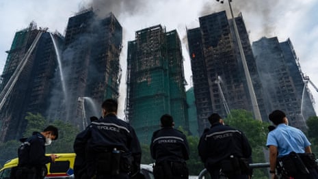 Three arrested as Hong Kong tower fire leaves dozens dead - video