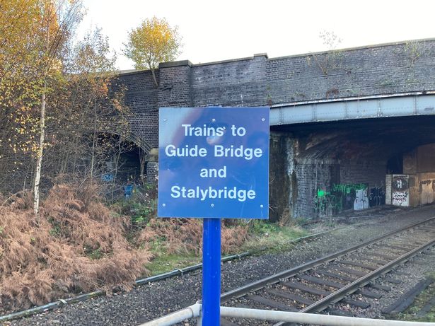 Signage at Denton station in Denton, Tameside