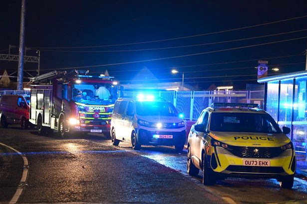 Emergency services outside Broad Green station
