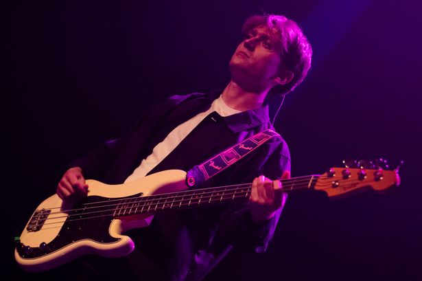Nicholas Eden, of English Teacher, performs during a concert at The 3Olympia Theatre in Dublin on November 8