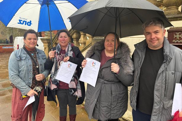 Families in Sefton and Knowsley took part in national campaign to raise awareness about the the SEND system. Members of Voice of the Families (VotF) L to R Alix Shaw, Jayne O'Neill, Nichola Anne and her partner