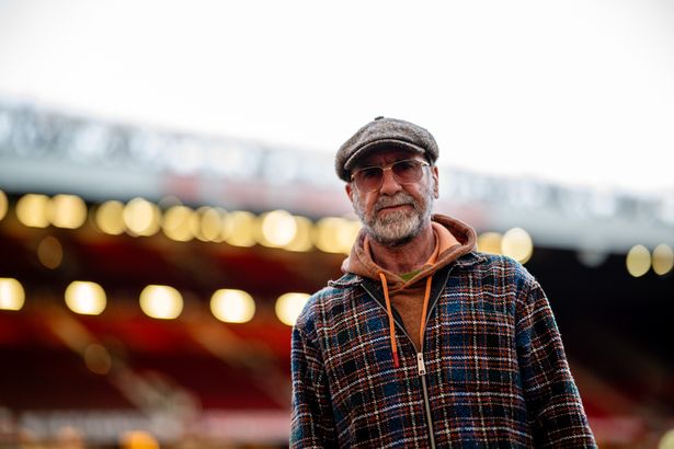Eric Cantona pictured at Old Trafford