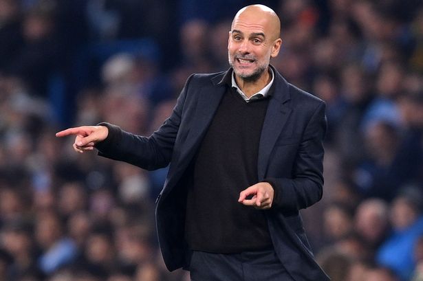 MANCHESTER, ENGLAND - NOVEMBER 5: Manchester City manager Pep Guardiola during the UEFA Champions League 2025/26 League Phase MD4 match between Manchester City and Borussia Dortmund at City of Manchester Stadium on November 5, 2025 in Manchester, England. (Photo by MB Media/Getty Images)