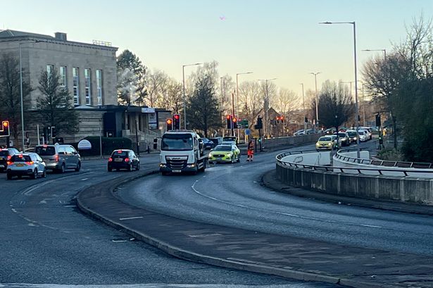 Police and paramedics raced to the scene near Bury town centre