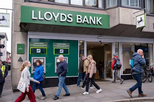 People outside the Lloyds Bank branch on 15th November 2024