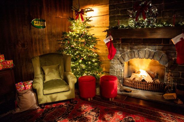 A sneak peek at the winter village Christmas cabin