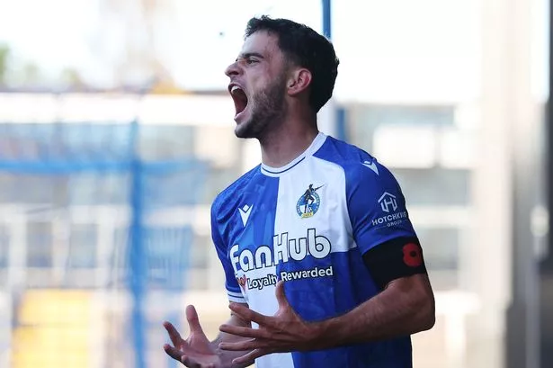 Fabrizio Cavegn of Bristol Rovers reacts as his shot is saved during the Sky Bet League 2 Match between Bristol Rovers and Gillingham at Memorial Stadium. Photo: Kara Thomas/PPAUK