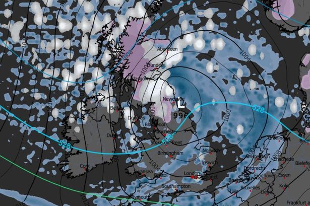 Scotland and the north of England are expected to suffer most of the snowfall