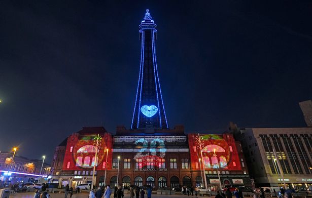 A Strictly Come Dancing themed illumination lights up Blackpool Tower 