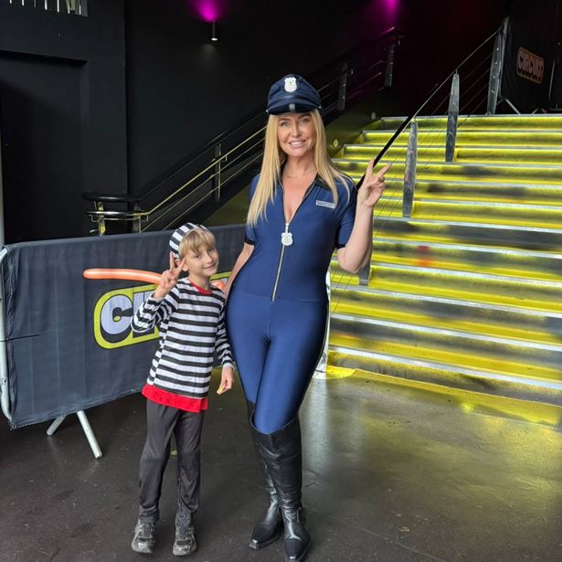 Josie Gibson dressed as a police officer for Halloween