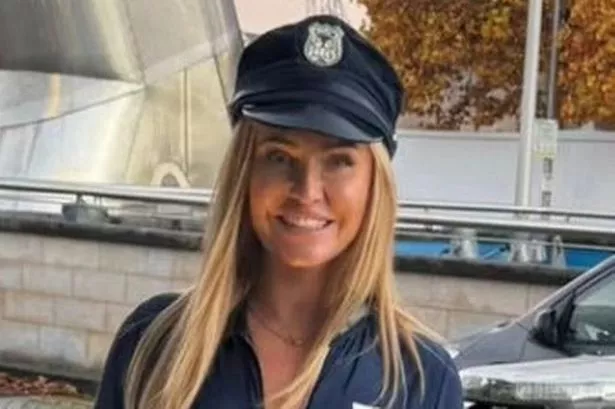 Josie Gibson dressed as a police officer for Halloween