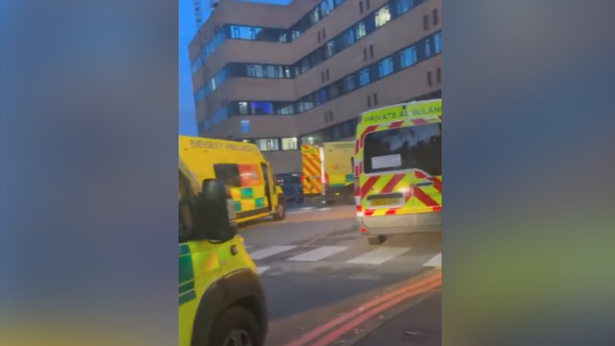 Ambulances were spotted waiting outside the Queen's Medical Centre on Tuesday (October 28) evening
