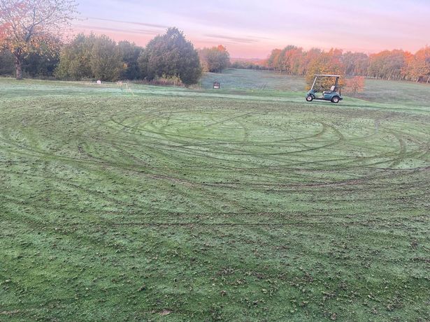 The damage that was done to the golf course