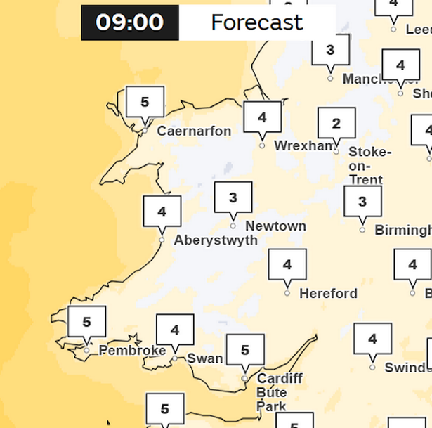A Met Office weather map