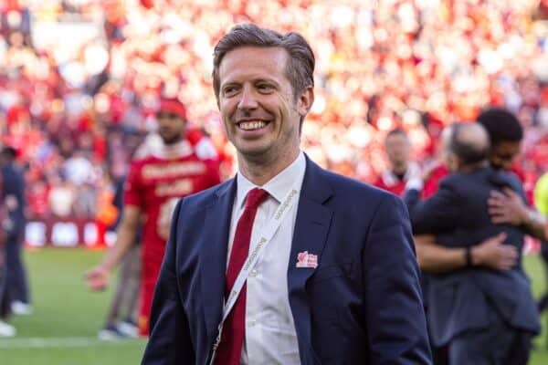 LIVERPOOL, ENGLAND - Sunday, April 27, 2025: Fenway Sports Group Director of Football Michael Edwards during the FA Premier League match between Liverpool FC and Tottenham Hotspur FC at Anfield. Liverpool won 5-1 and became League Champions. (Photo by David Rawcliffe/Propaganda)