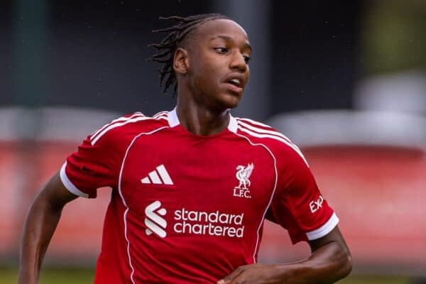 KIRKBY, ENGLAND - Saturday, September 13, 2025: Liverpool's Alvin Ayman during the U18 Premier League match between Liverpool FC Under-18's and Newcastle United FC Under-18's at the Liverpool Academy. Newcastle won 4-3. (Photo by David Rawcliffe/Propaganda)