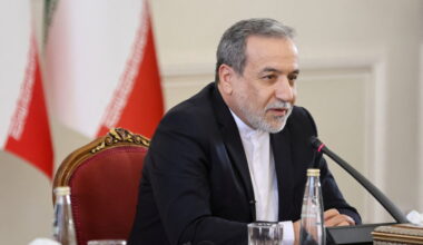 Iranian Foreign Minister Abbas Araghchi attends a meeting with foreign ambassadors to Iran, in Tehran