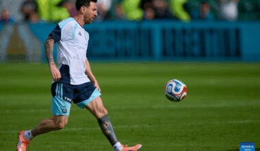 Argentina national football team attends training session in Elche, Spain-Xinhua