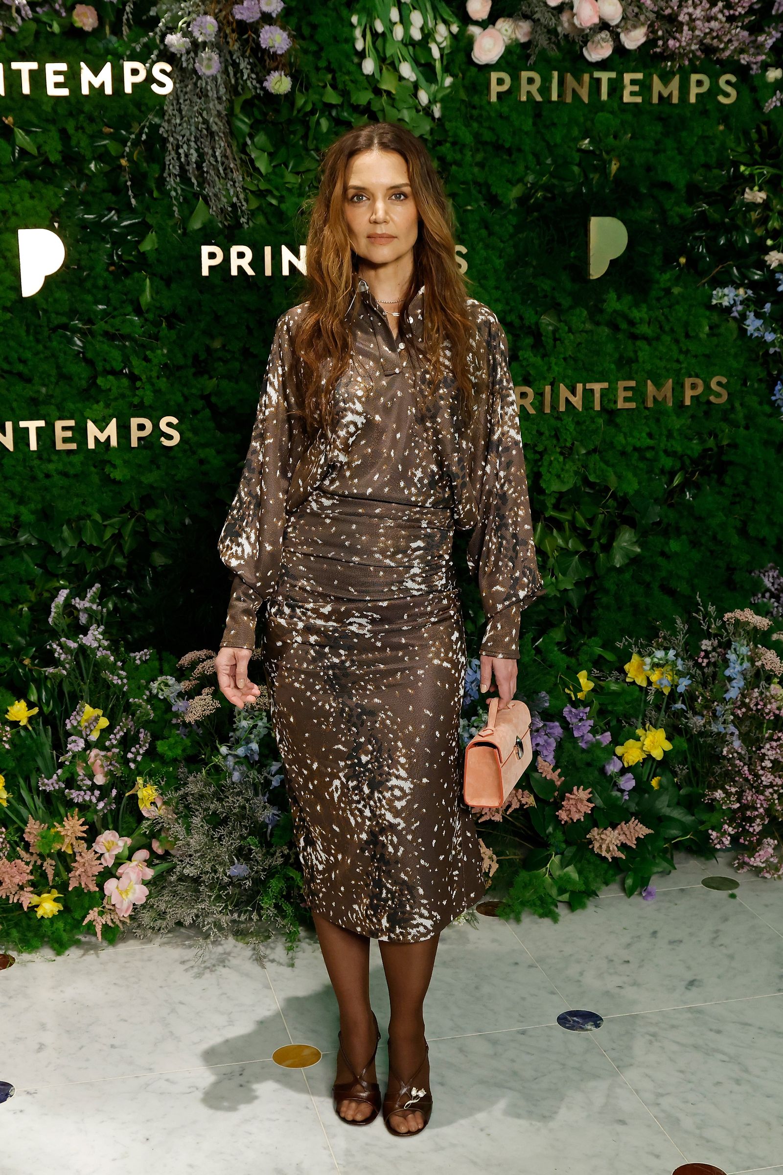 Katie Holmes in the Tory Burch dress.