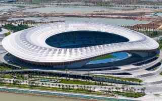 China: Another stunning stadium has opened in China — a futuristic complex right on the water