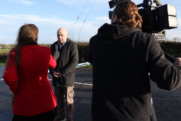 Alliance MLA for South Antrim John Blair at the accident scene at Glenavy on Sunday morning