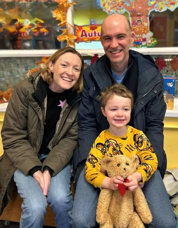 Michelle, Gavin and Rory at a pre-school event