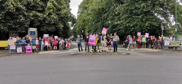 UCU members and supporters picket outside of the University of Nottingham's University Park Campus
