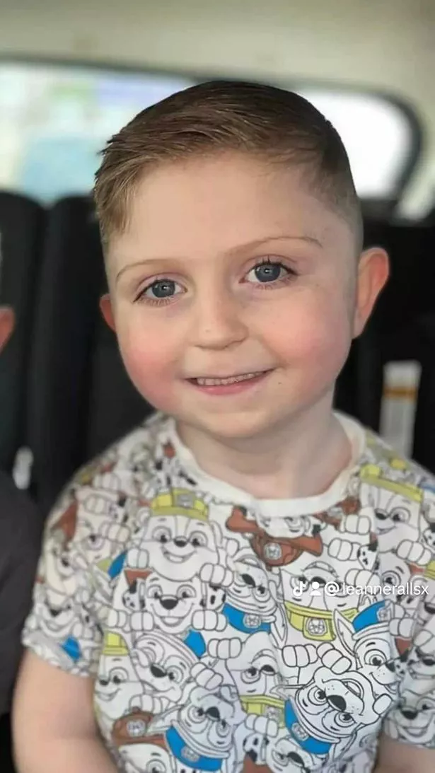 A little boy smiling