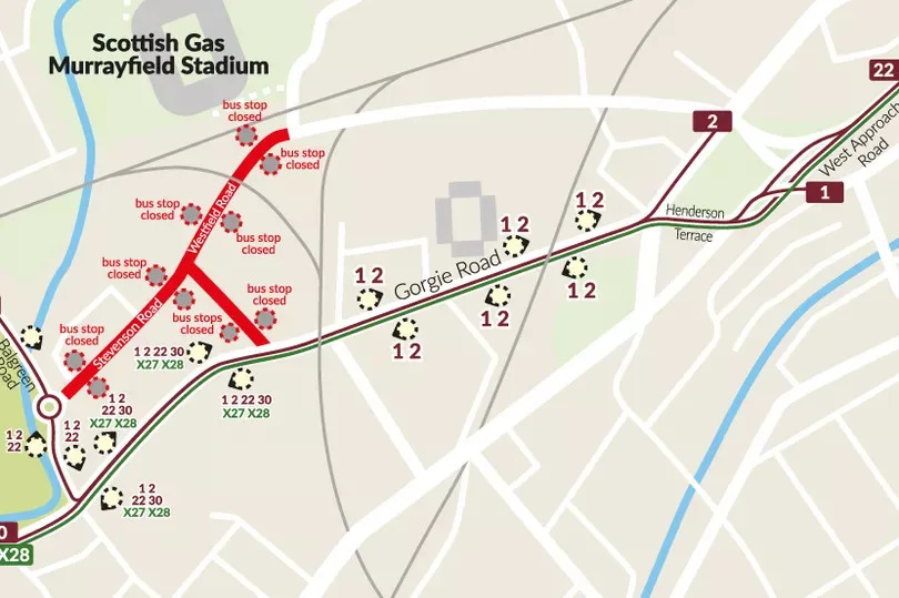 The Balgreen/Gorgie 2.40pm until 5.40pm diversions.