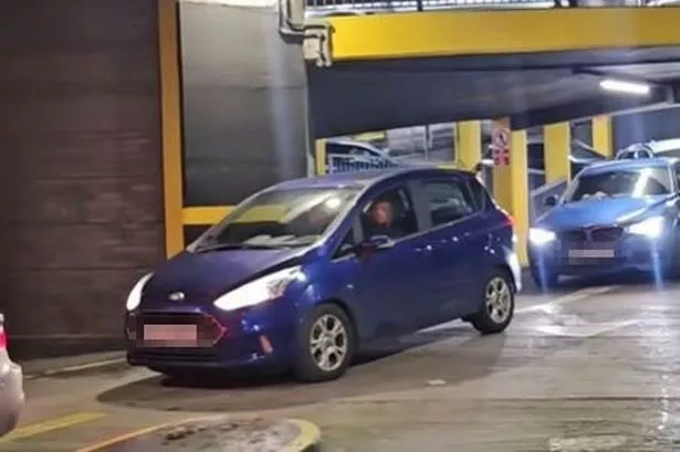 Cars were stuck inside the car park 