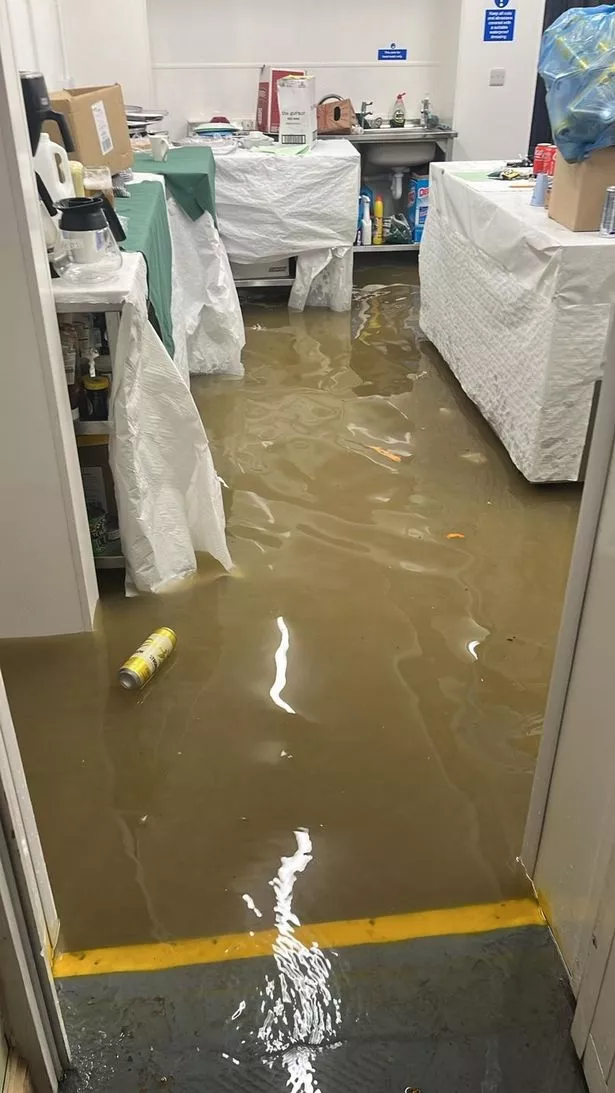 The kitchen has been left underwater
