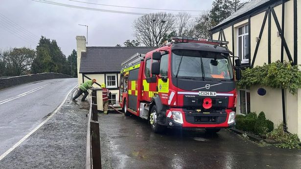 Fire crews at the scene on Tuesday