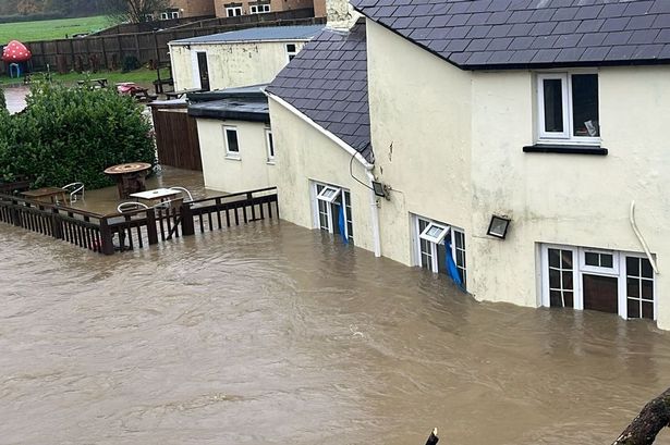 Much of the pub has been left underwater