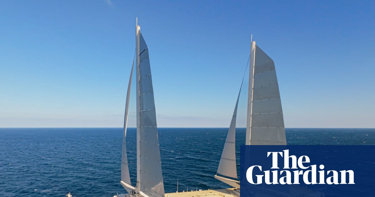 Onboard the world’s largest sailing cargo ship: is this the future of travel and transport? | Shipping emissions