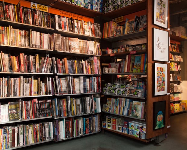 Hundreds of comics in a shop