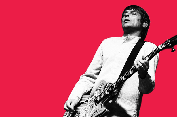 Gary 'Mani' Mounfield playing bass for The Stone Roses.
