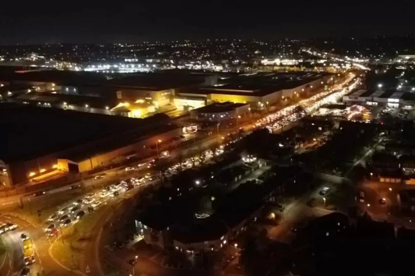 Heavy traffic continued to build up after sunset, following the Chester Road crash near Castle Vale -Credit:Roxy Baldwin