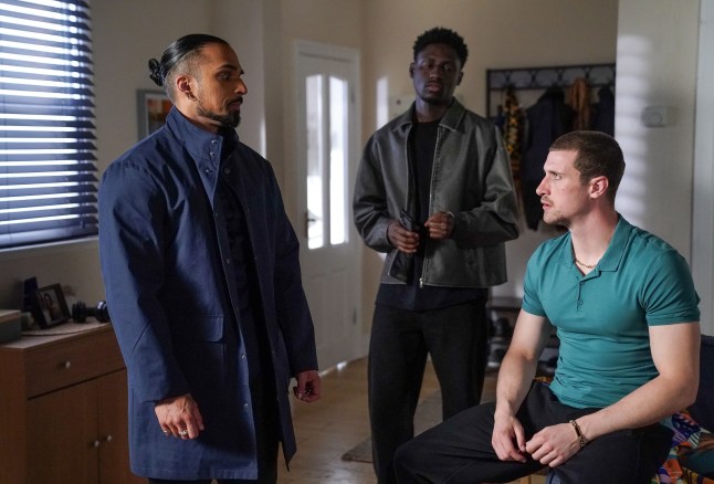 Ravi Gulati, Okie and Harry Mitchell in EastEnders