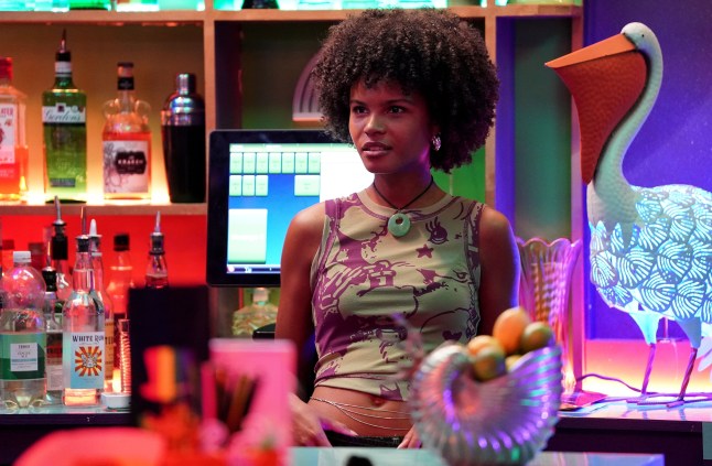 Jasmine behind the bar of The Albert in EastEnders