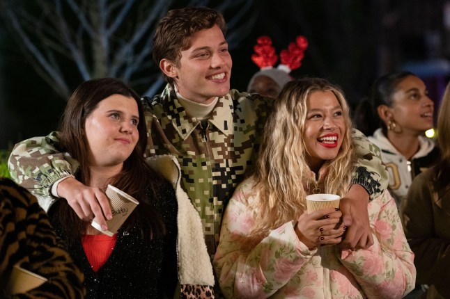 Freddie, Anna and Lily looking happy