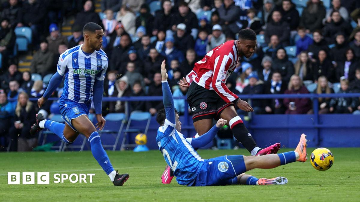 Tyrese Campbell scores Sheffield United's second goal in their derby win over Sheffield Wednesday