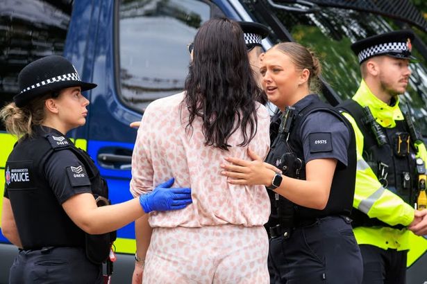 Police respond to the attack in Crumpsall on October 2