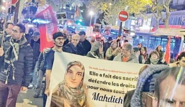 Mass rally held in France in solidarity with Iranian academic Mahdieh Esfandiari