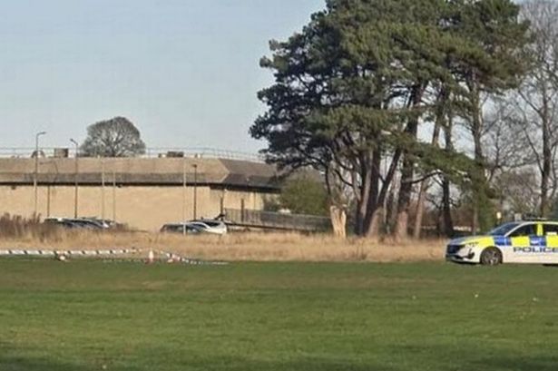 Police at the scene following the incident