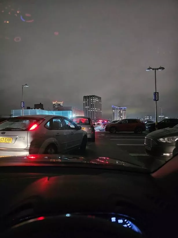 Cars waiting to leave Cabot Circus, with some sat for as many as three hours