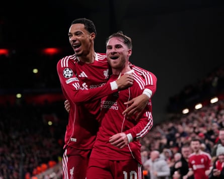 Liverpool FC v Real Madrid C.F. - UEFA Champions League 2025/26 League Phase MD4, United Kingdom - 04 Nov 2025RESTRICTED TO EDITORIAL USE
Mandatory Credit: Photo by Jose Breton/NurPhoto/Shutterstock (15685841k)
Alexis Mac Allister central midfield of Liverpool and Argentina celebrates after scoring his sides first goal during the UEFA Champions League 2025/26 League Phase MD4 match between Liverpool FC and Real Madrid C.F. at Anfield on November 4, 2025 in Liverpool, United Kingdom.
Liverpool FC v Real Madrid C.F. - UEFA Champions League 2025/26 League Phase MD4, United Kingdom - 04 Nov 2025