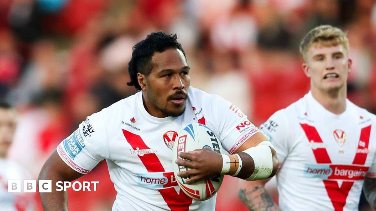 Agnatius Paasi in action for St Helens during the 2025 Super League season