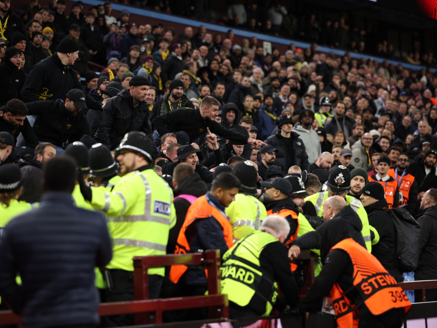 Six arrests at Birmingham Airport after violence by YB fans