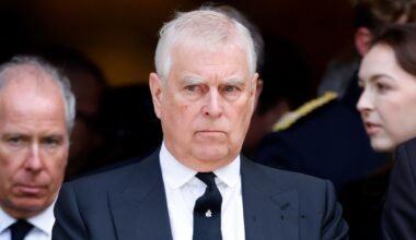 LONDON, UNITED KINGDOM - SEPTEMBER 16: (EMBARGOED FOR PUBLICATION IN UK NEWSPAPERS UNTIL 24 HOURS AFTER CREATE DATE AND TIME) Prince Andrew, Duke of York attends Katharine, Duchess of Kent&#039;s Requiem Mass service at Westminster Cathedral on September 16, 2025 in London, England. Katharine, Duchess of Kent was married to Prince Edward, Duke of Kent, a first cousin of Queen Elizabeth II. She died on September 4 at the age of 92 at Kensington Palace surrounded by her family. Having converted to Catholicism in 1994, her funeral takes place at Westminster Cathedral and is the first Catholic funeral to be held for a member of the royal family in modern British history. Her Royal Highness will be laid to rest at the Royal Burial Ground at Frogmore, Windsor. (Photo by Max Mumby/Indigo/Getty Images)